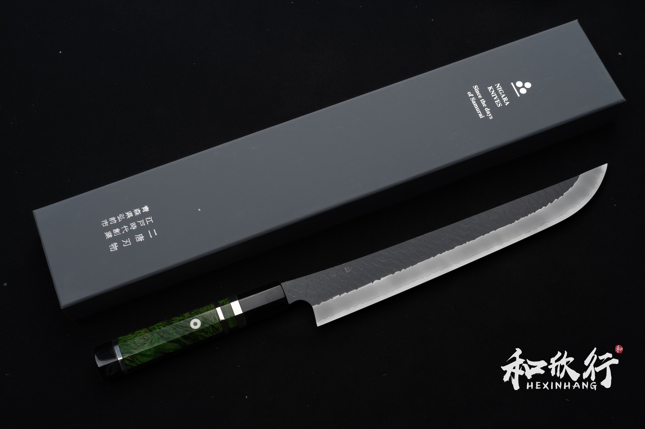 日本 青森縣 二唐刃物 粉末鋼 黑